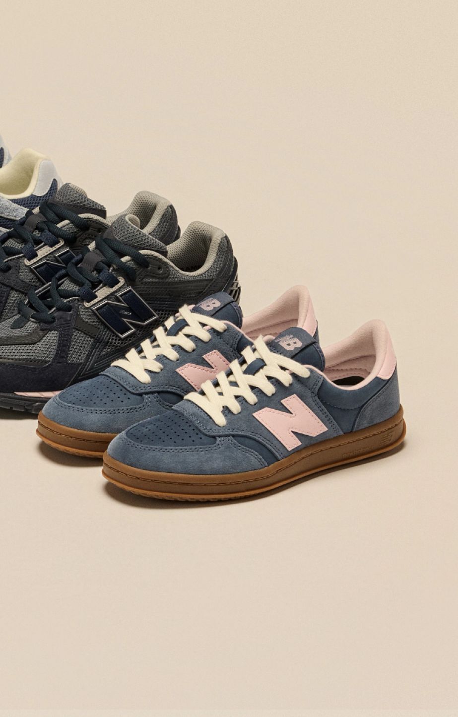 New Balance Sneakers on a beige background 